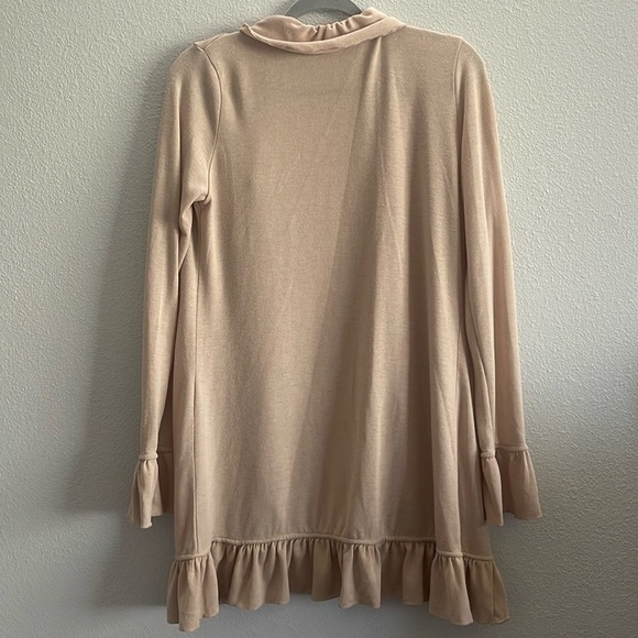 Sweet Romeo Ruffle Tan Cardigan Size M - Picture 2 of 4